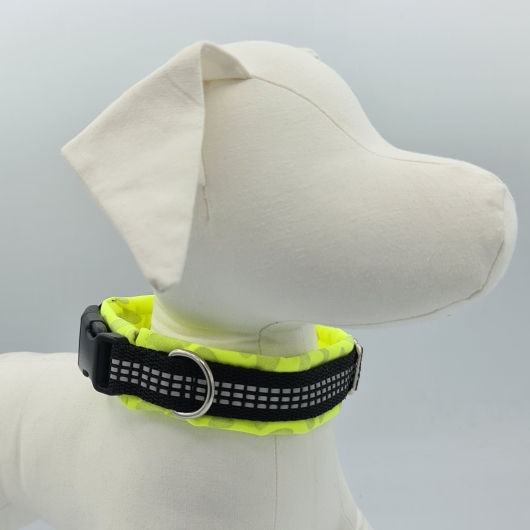 Halsband Safety - schwarz, Neongelb, reflektierend und fluoreszierend!